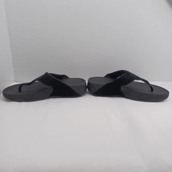 Fitflop suede black thong sandals Women’s  size 7 - Picture 3 of 12